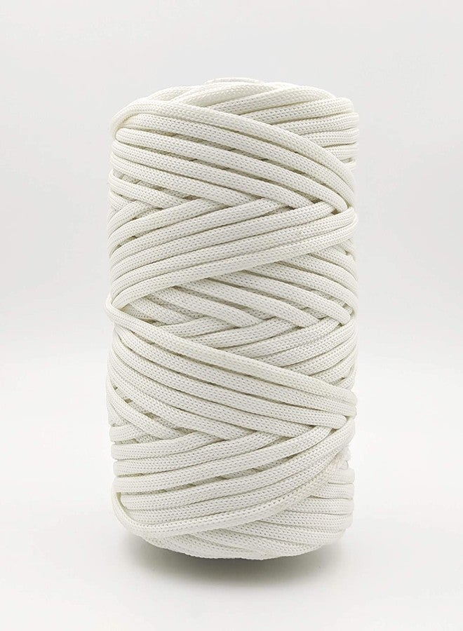 BOBBINY | Braided/Knitted Nylon Macrame PP Knot Thread and Beading Cord Rope | White | 3mm,100Mtr. - Image 1